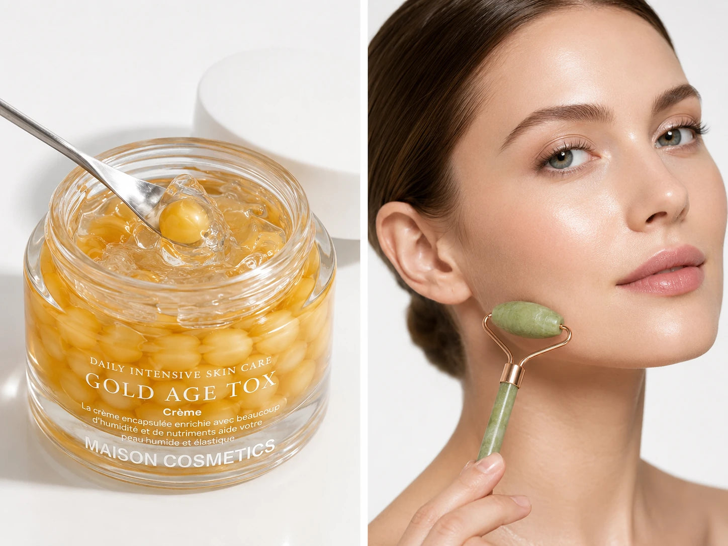 Maison Lift & Glow Duo – Gesichtscreme & Jaderoller Set