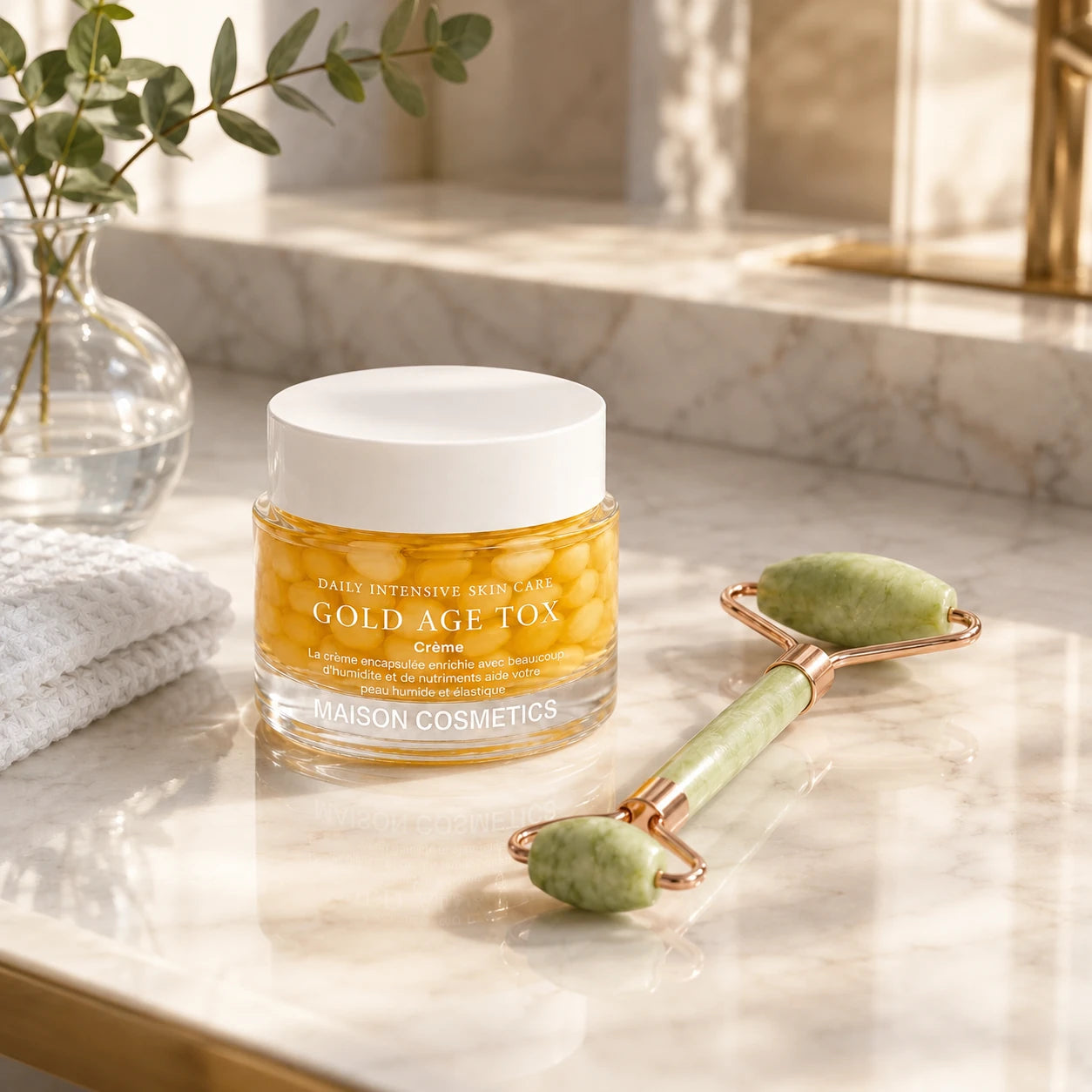 Maison Lift & Glow Duo – Gesichtscreme & Jaderoller Set