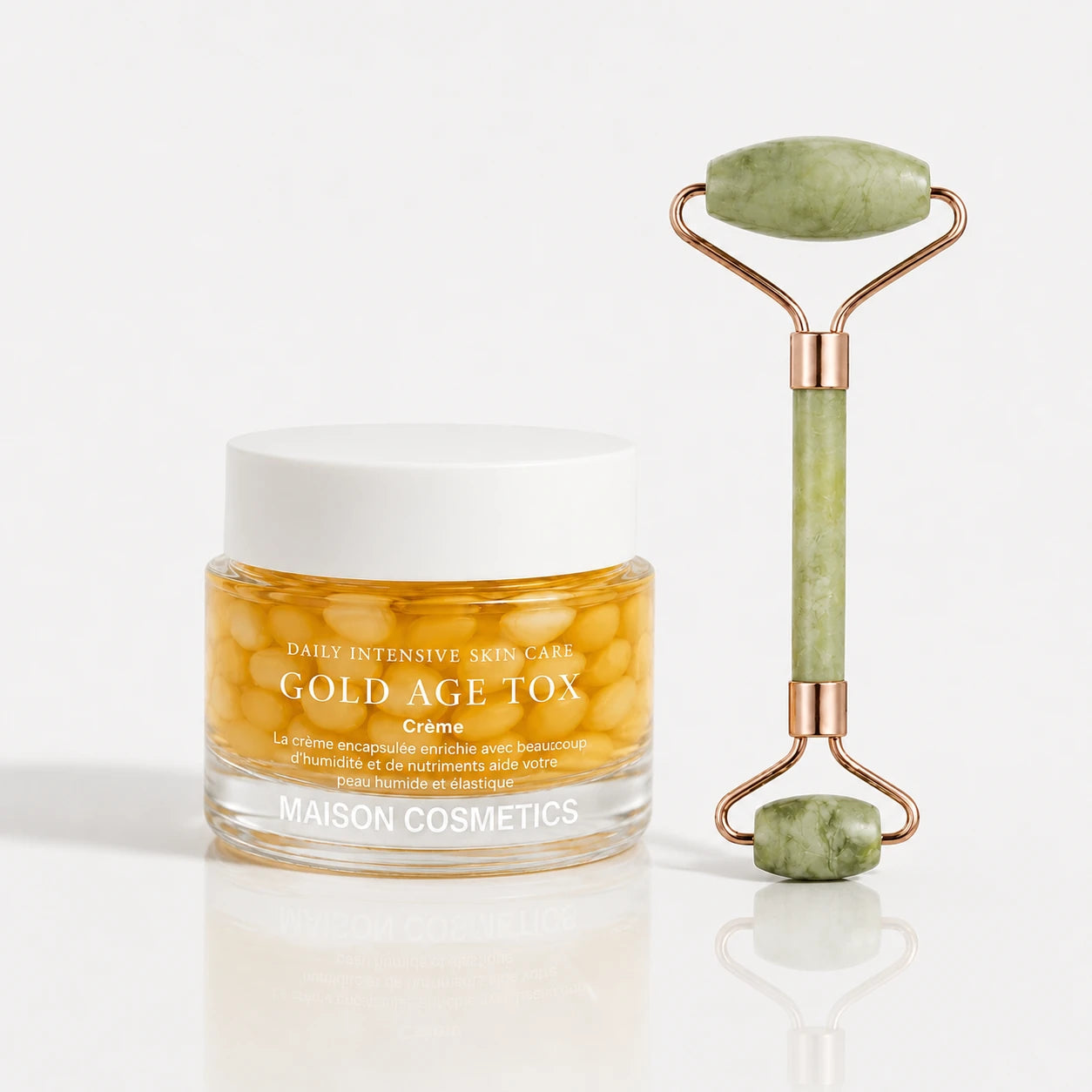 Maison Lift & Glow Duo – Gesichtscreme & Jaderoller Set